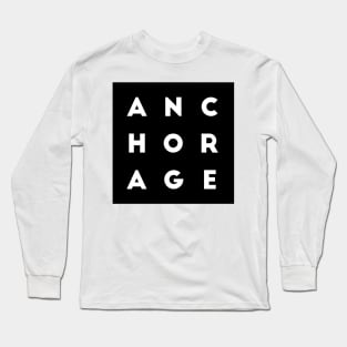 Anchorage | Black square letters Long Sleeve T-Shirt